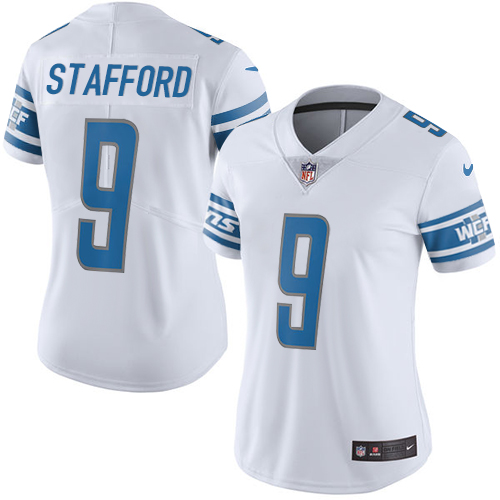 Nike Lions #9 Matthew Stafford White Women's Stitched NFL Vapor Untouchable Limited Jersey